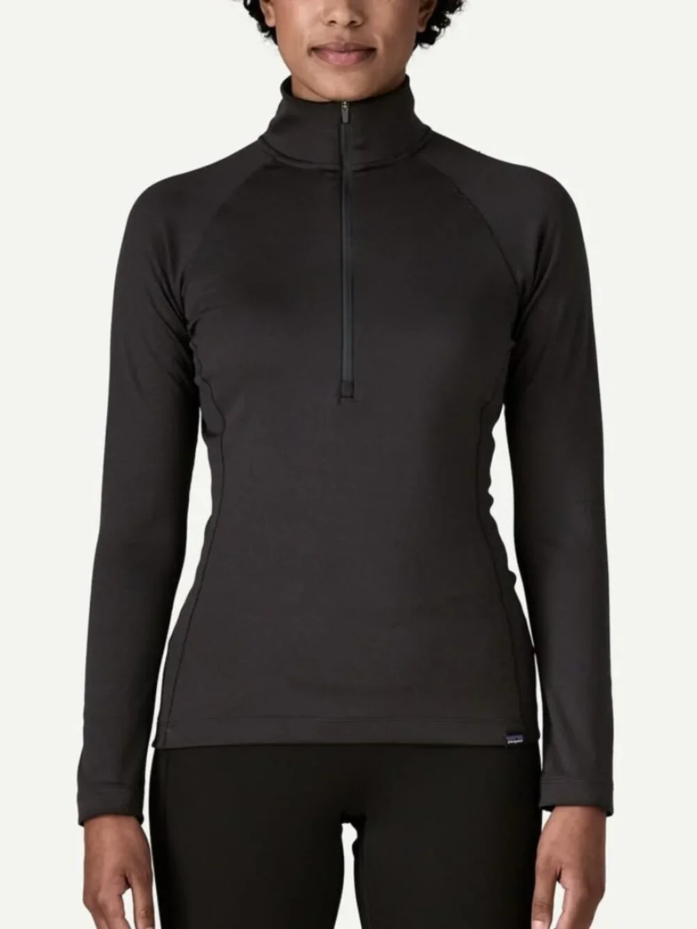 Patagonia Women's Capilene Midweight Zip-Neck Pullover in Black Size Large - Picture 1 of 8